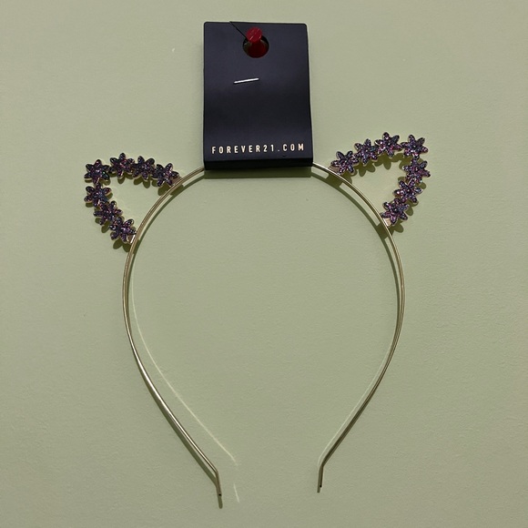 Forever 21 - sparkle flower cat ear headband - Picture 1 of 2